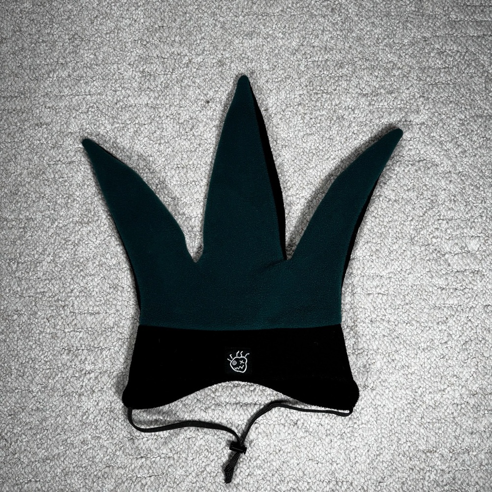 Vintage 90s BULA Jester Ski Hat Fleece Green Black One Size EUC